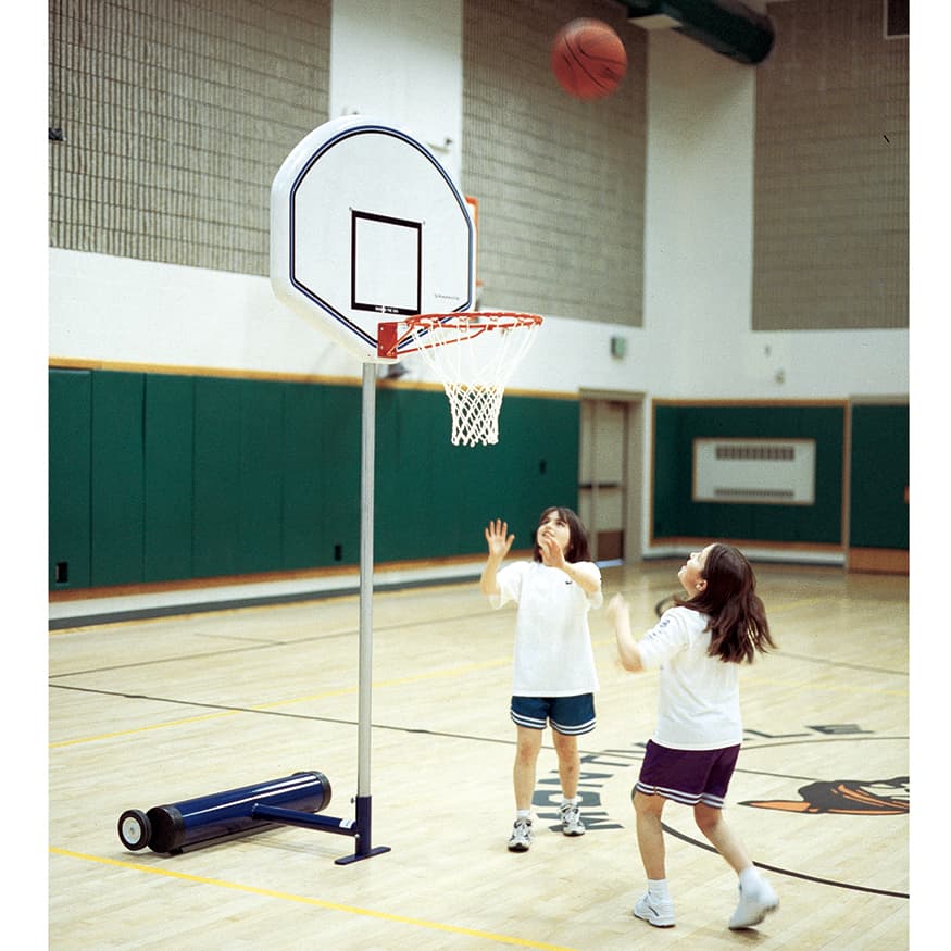 Basketball - 7 ft.H Elementary Backboard Adapter - (35 in.) Graphite Fan Backboard, Economy Single Rim Goal from Jaypro Sports