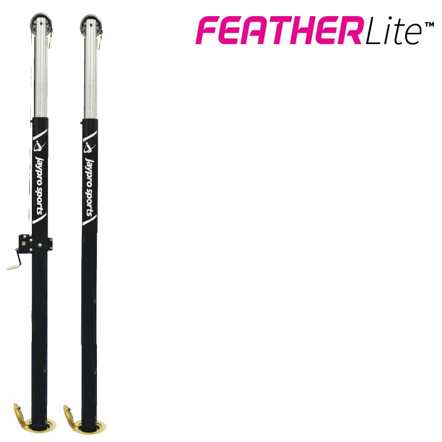 FeatherLite Volleyball Uprights (3 in. Floor Sleeve) - NFHS, NCAA, USVBA Compliant from Jaypro Sports