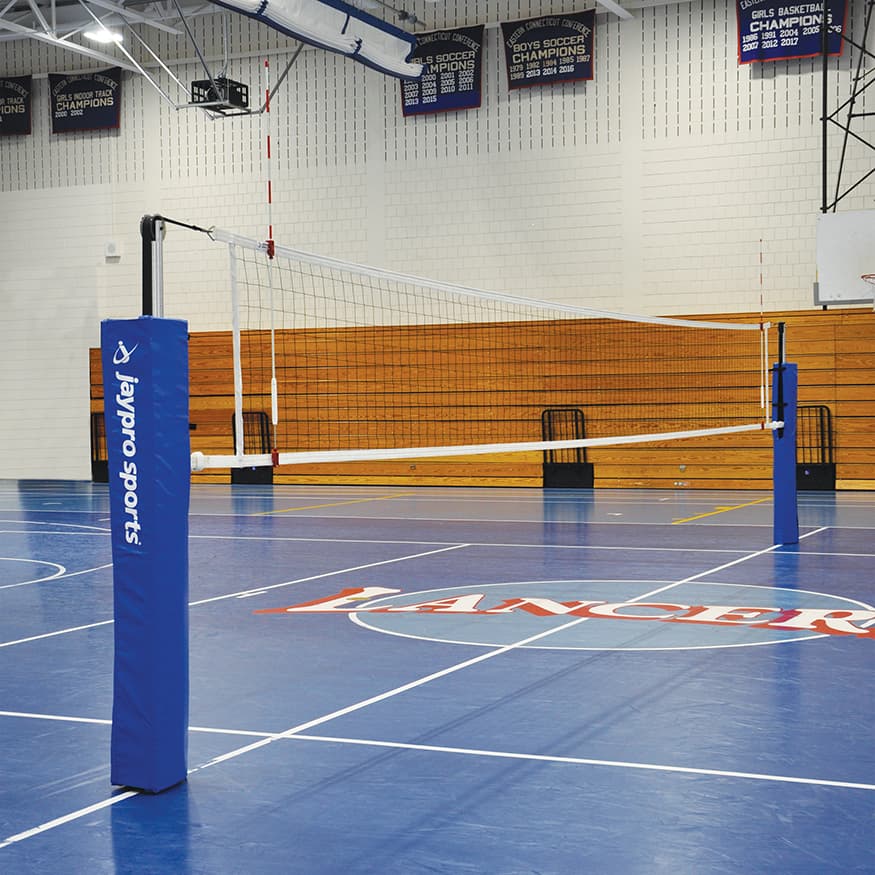 FeatherLite Volleyball System Deluxe Package with Custom Graphics (3 in. Floor Sleeve) - NFHS, NCAA, USVBA Compliant from Jaypro Sports