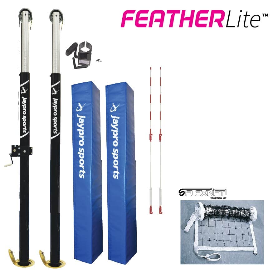 FeatherLite Volleyball Systems (2 in. (51mm) Floor Sleeve - Canadian) - NFHS, NCAA, USVBA Compliant from Jaypro Sports