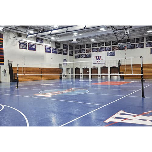 FeatherLite Volleyball Uprights (2 in. (51mm) Floor Sleeve - Canadian) - NFHS, NCAA, USVBA Compliant from Jaypro Sports