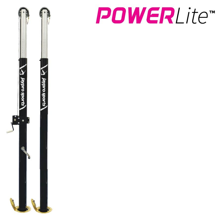 PowerLite Volleyball Uprights (3 in. Floor Sleeve) - NFHS, NCAA, USVBA Compliant from Jaypro Sports