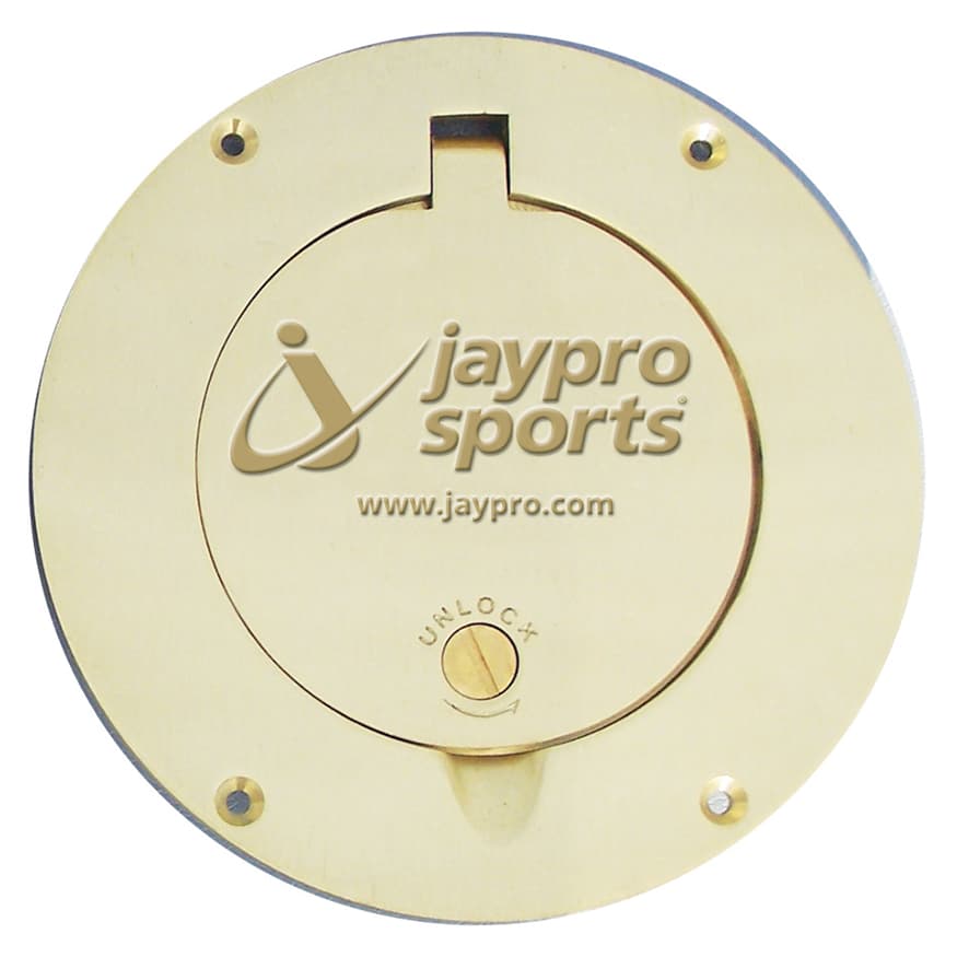 Floor Sleeve Replacement Brass Cover Plate (7-1/2 in.) from Jaypro Sports