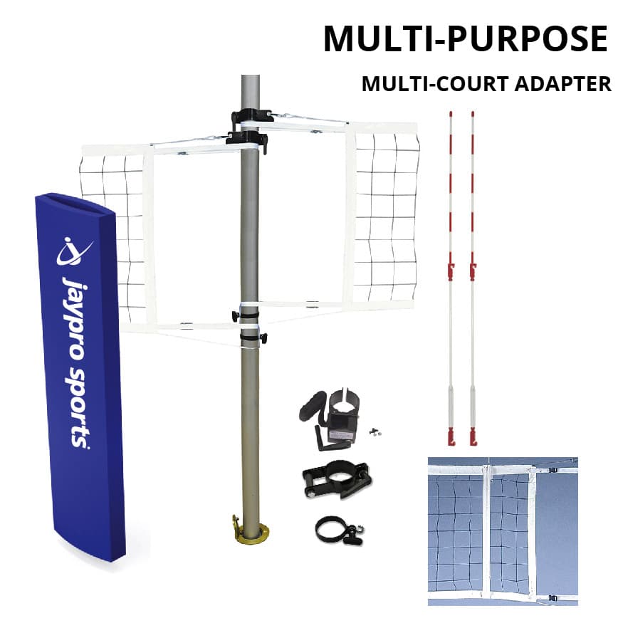 Multi-Sport Volleyball Net Center Upright System (3 in. Floor Sleeve) from Jaypro Sports