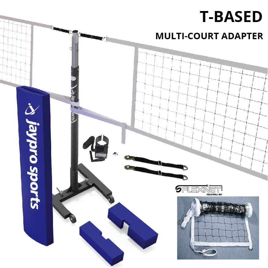 T-Base - Competition Volleyball Net Center Upright System (FeatherLite (Pin-Stop Height Adjust) Upright) - NFHS, NCAA, U from Jaypro Sports