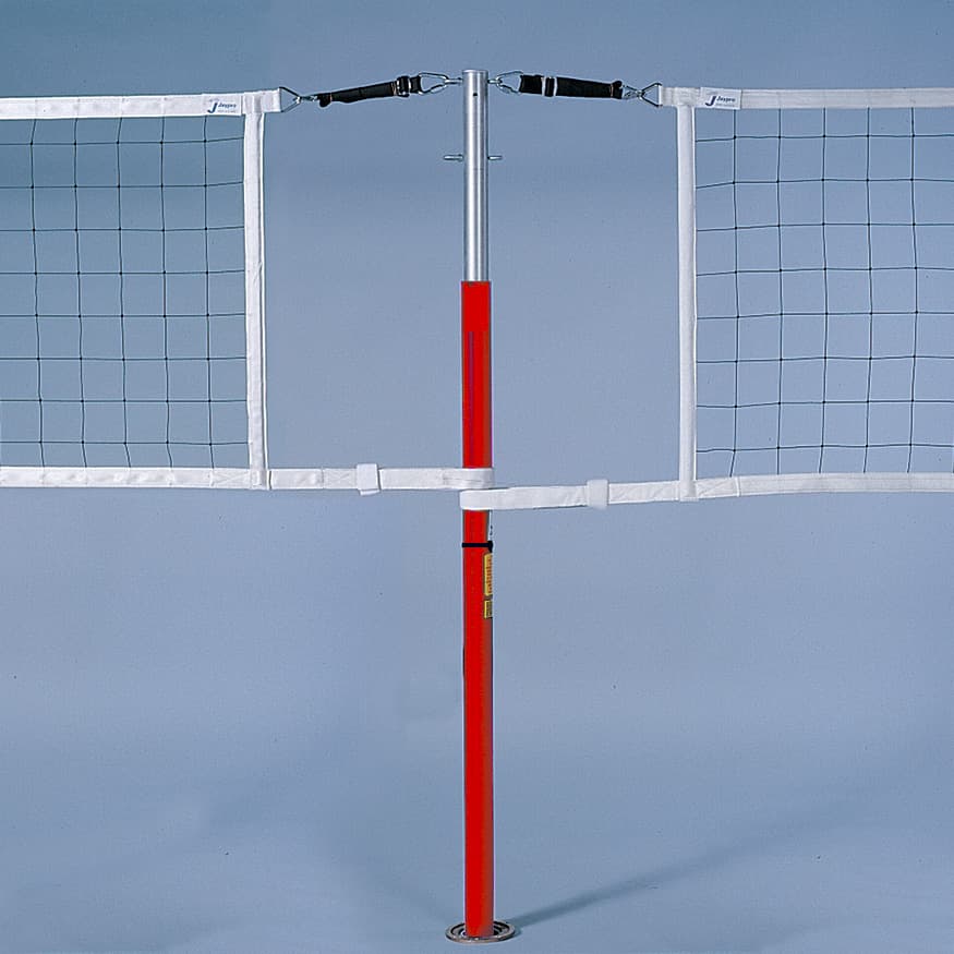 Hybrid Steel Volleyball Net Center Upright System with Custom Graphics (3 in. Floor Sleeve) - NFHS, NCAA, USVBA Complian from Jaypro Sports