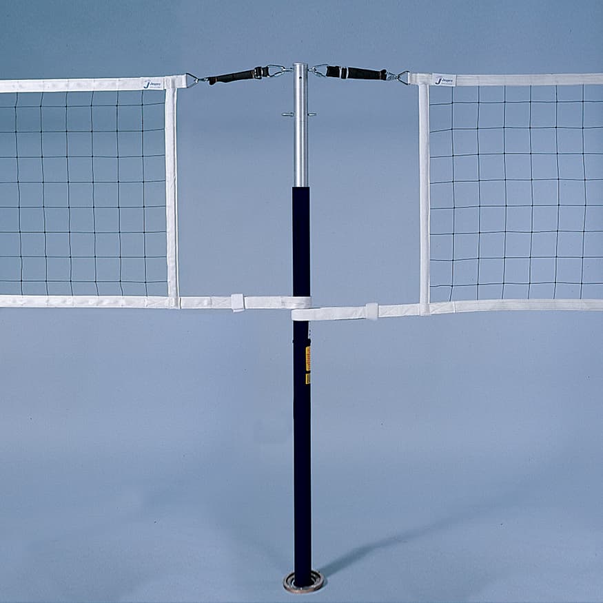 FeatherLite Volleyball Net Center Upright System with Custom Graphics (3-1/2 in. Floor Sleeve) - NFHS, NCAA, USVBA Compl from Jaypro Sports