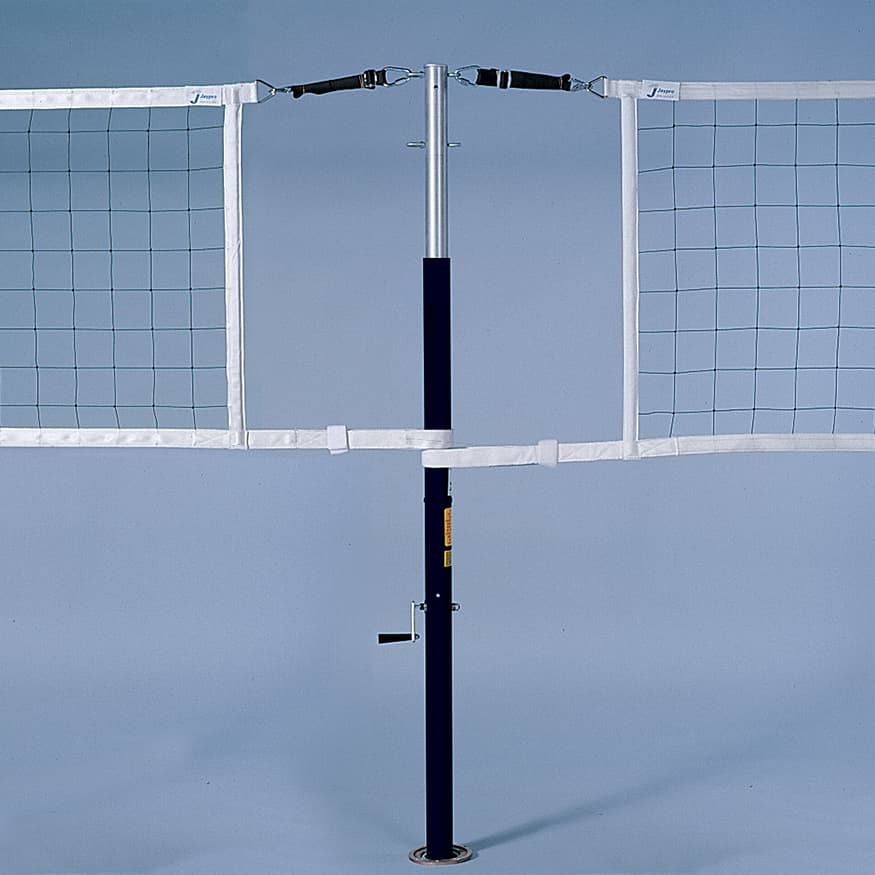 PowerLite Volleyball Net Center Upright System with Custom Graphics (3-1/2 in. Floor Sleeve) - NFHS, NCAA, USVBA Complia from Jaypro Sports