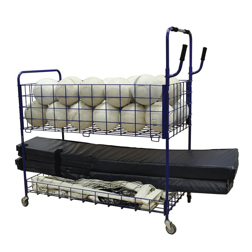 Ball Cart - ToteMaster Open Top (33 Ball) (Blue) from Jaypro Sports