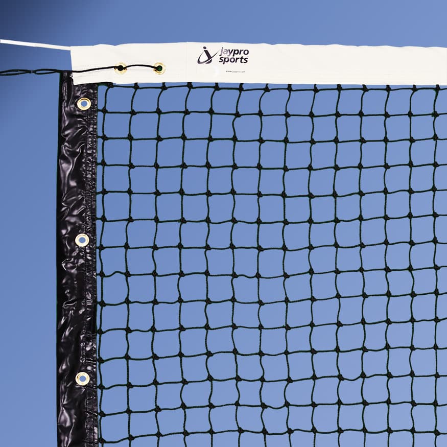 Tennis Replacement Net (1-7/8 in. Sq. - 3mm Polyethylene Knotted Mesh) (Indoor) - Tennis Net (36 ft.L x 42 in.H) (Black) from Jaypro Sports